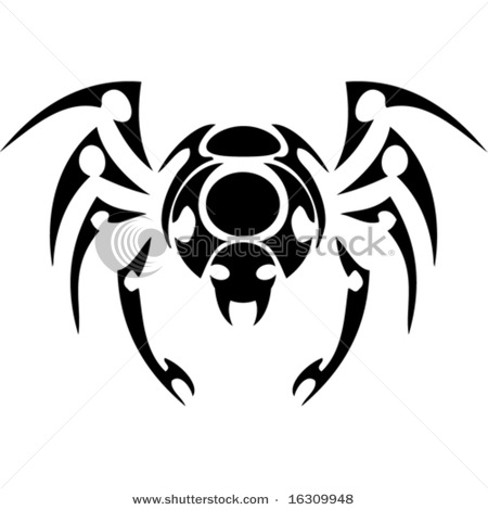 Stock Vector Spider Tribal Tattoo 16309948